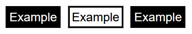 Three black buttons with a dark border and two have a dark background. The middle button has a white background.